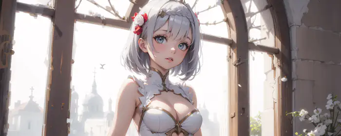 UltraWide 32:9 wallpapers (5120x1440): bride, blonde, dress, anime girl