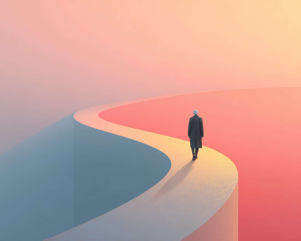 Lonely man in a dark coat - SXGA wallpapers in 1280x1024 resolution