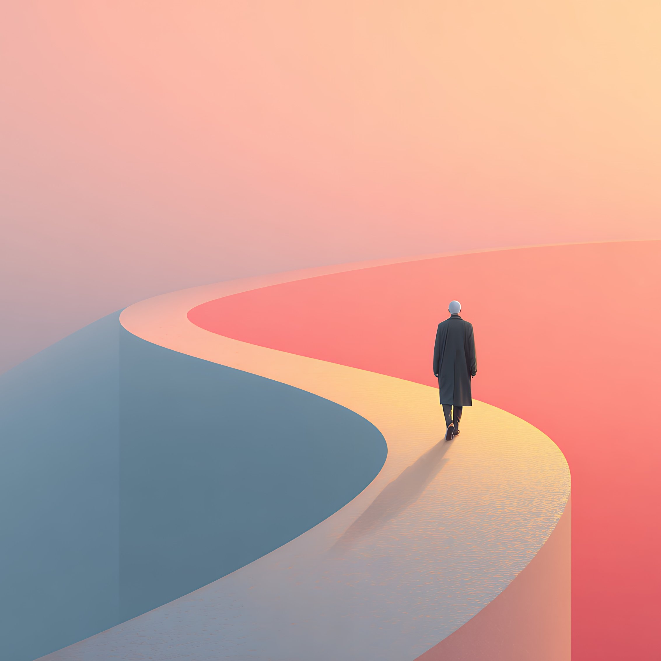 Lonely man in a dark coat - Wallpapers for iPad mini 8.3″ in 2266x2266 resolution