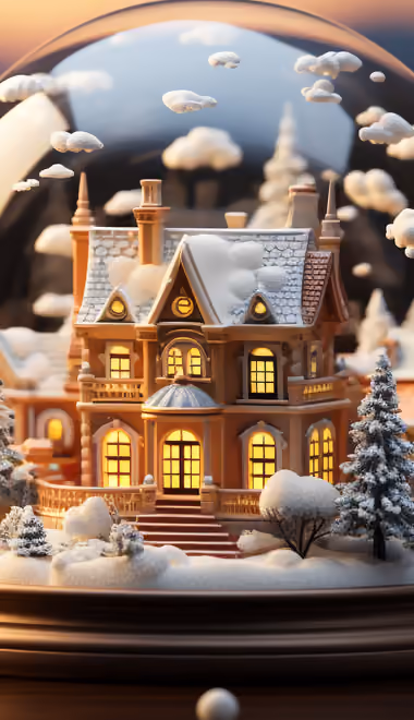 Celebrations wallpapers: snow globe, winter, snow, cottage