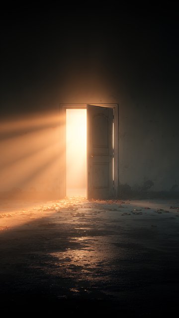 Open door with light rays - Wallpapers for Nokia, Samsung in 360x640 resolution