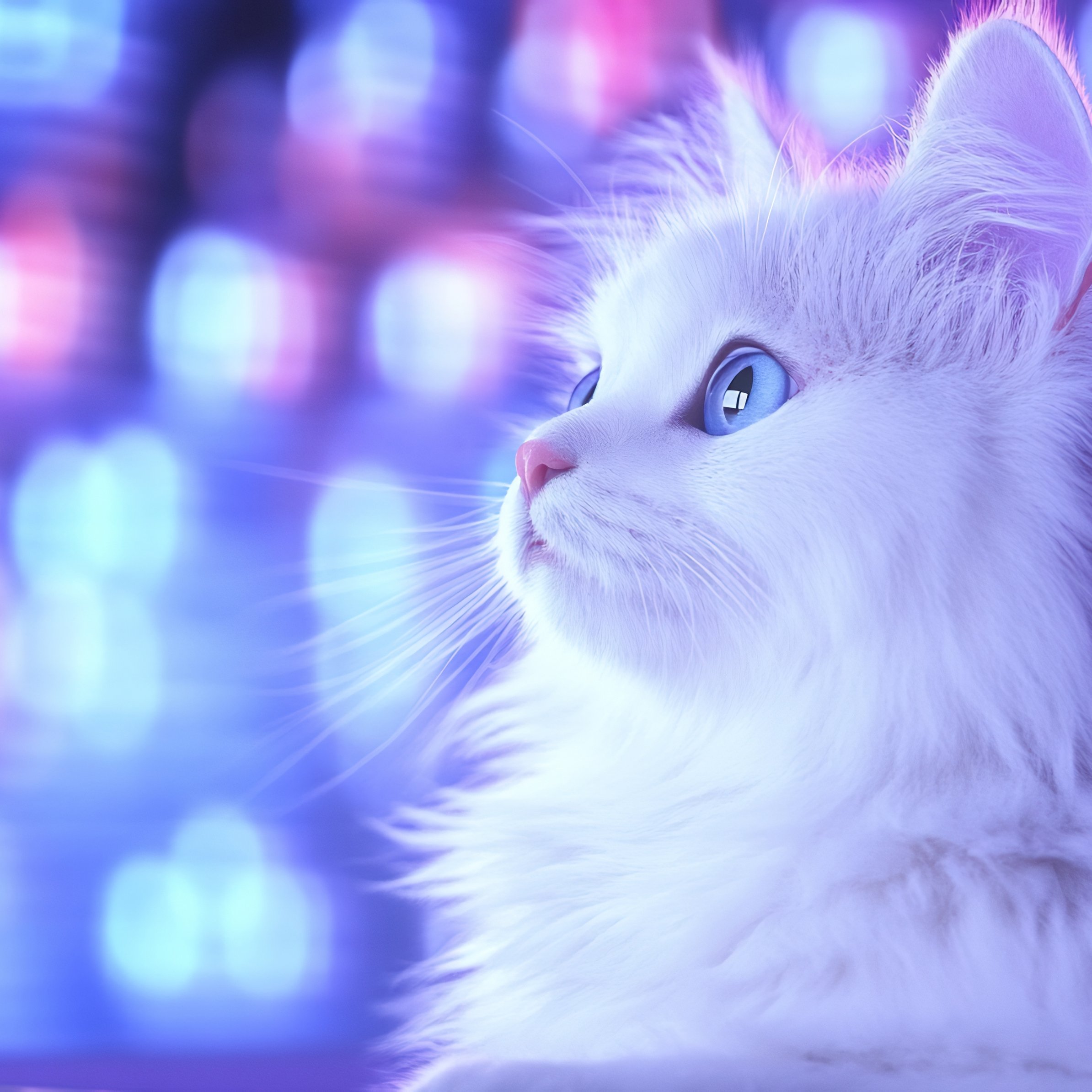 White cat with blue eyes - Wallpapers for iPad Pro 11″ in 2388x2388 resolution