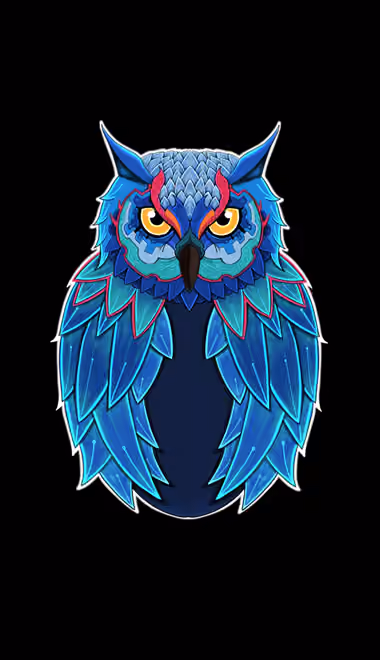 Illustrations wallpapers: owl, minimalism, bird, feathers