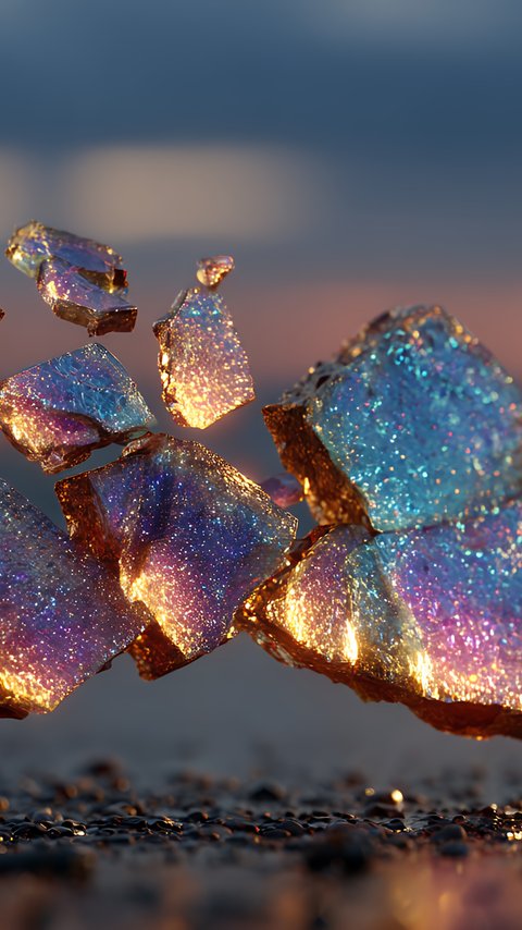 Iridescent crystals reflecting sunlight - Wallpapers for LG/ASUS in 480x854 resolution