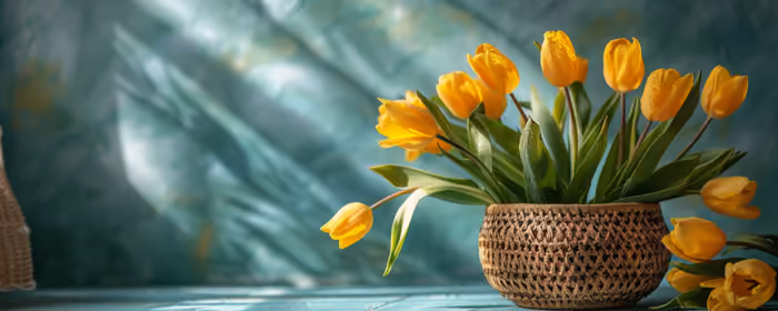 Nature wallpapers: tulip, flowers, bouquet, basket