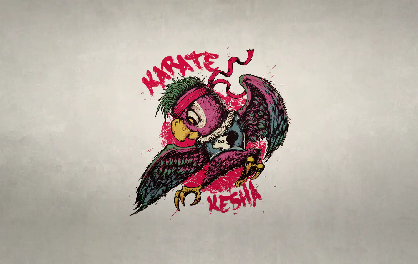 Kesha Karate Parrot — desktop and phone wallpaper, free download