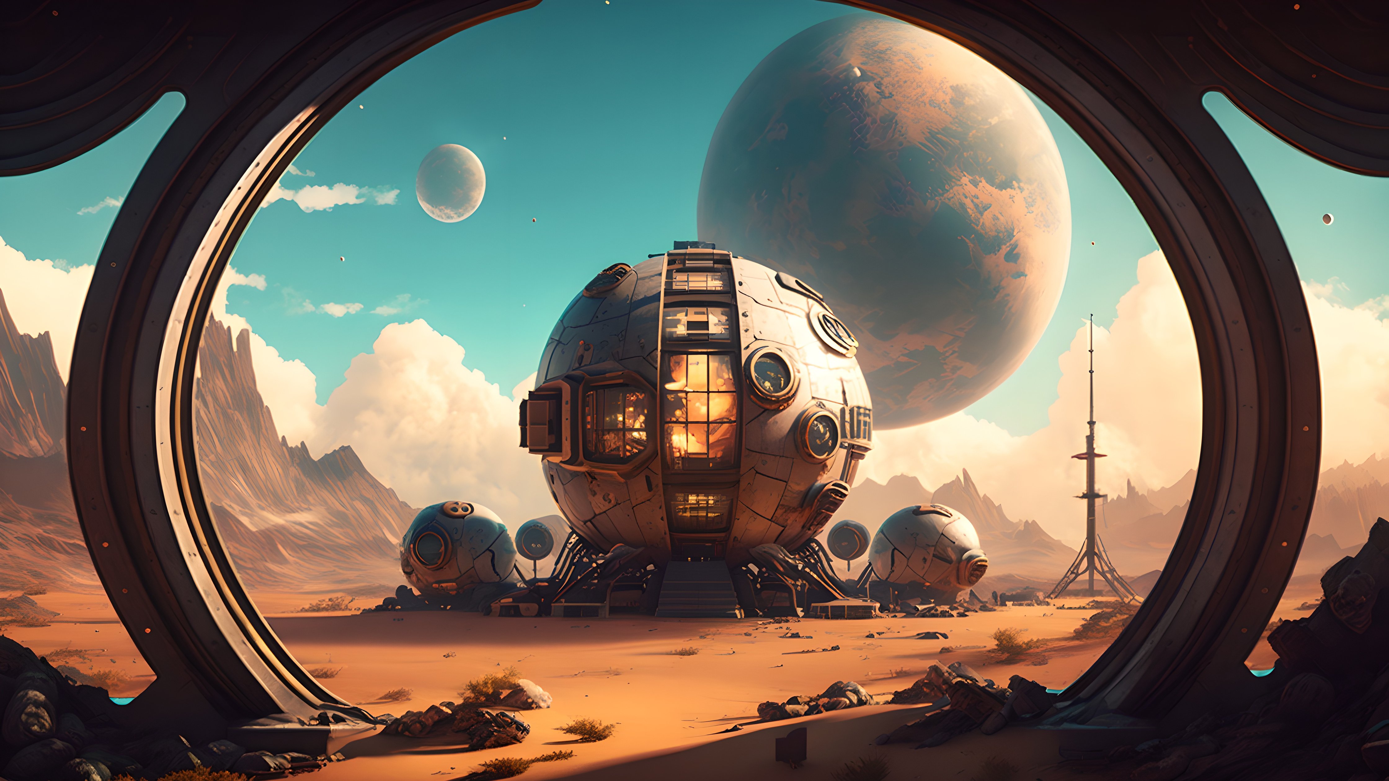 Alien Space Base - Wallpapers for Apple iMac 24″ in 4480x2520 resolution
