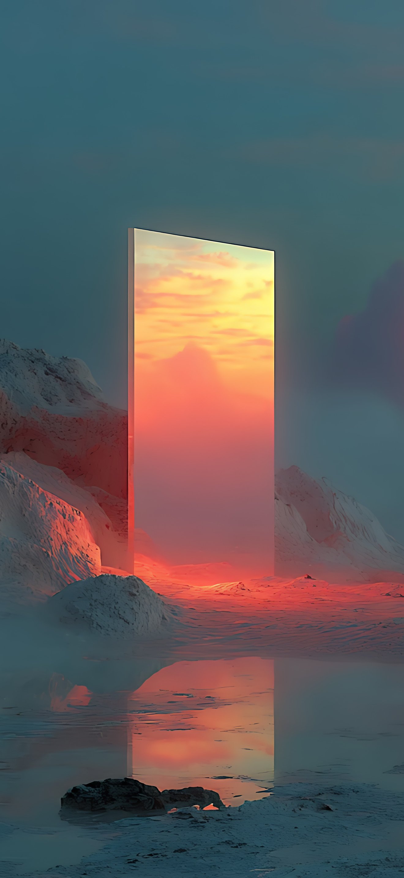 Mirrored monolith at sunset - Wallpapers for iPhone 17 Pro Max/16 Pro Max in 1320x2868 resolution