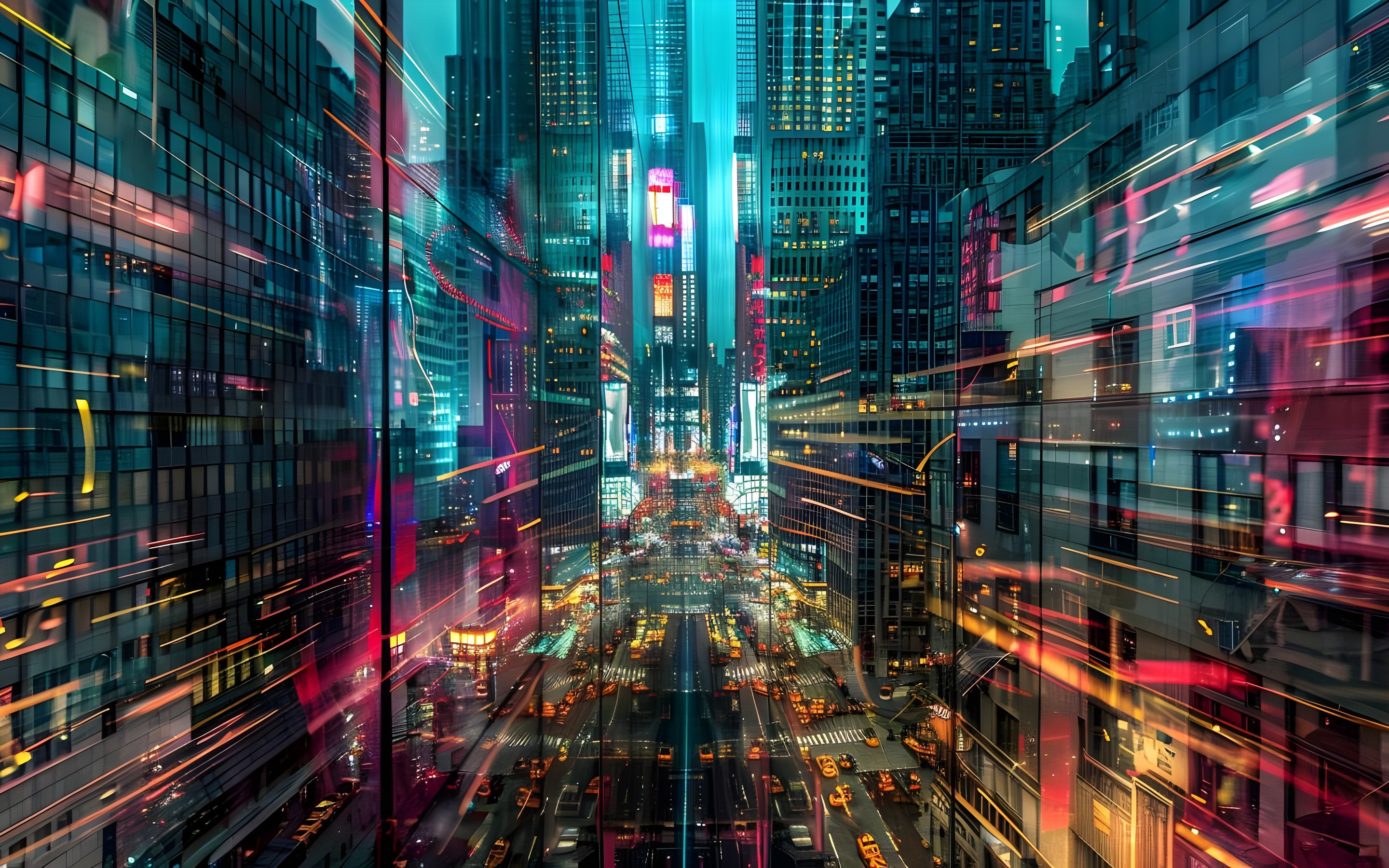 Night light trails in the metropolis - Wallpapers for Apple MacBook 15″ in 2880x1800 resolution