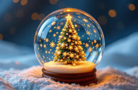 Celebrations wallpapers: snow globe, christmas tree, snowflakes, stars