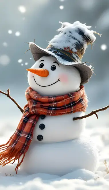 joy Wallpapers for Samsung, Honor, Sony (1080x1920): snowman, scarf, snow, winter