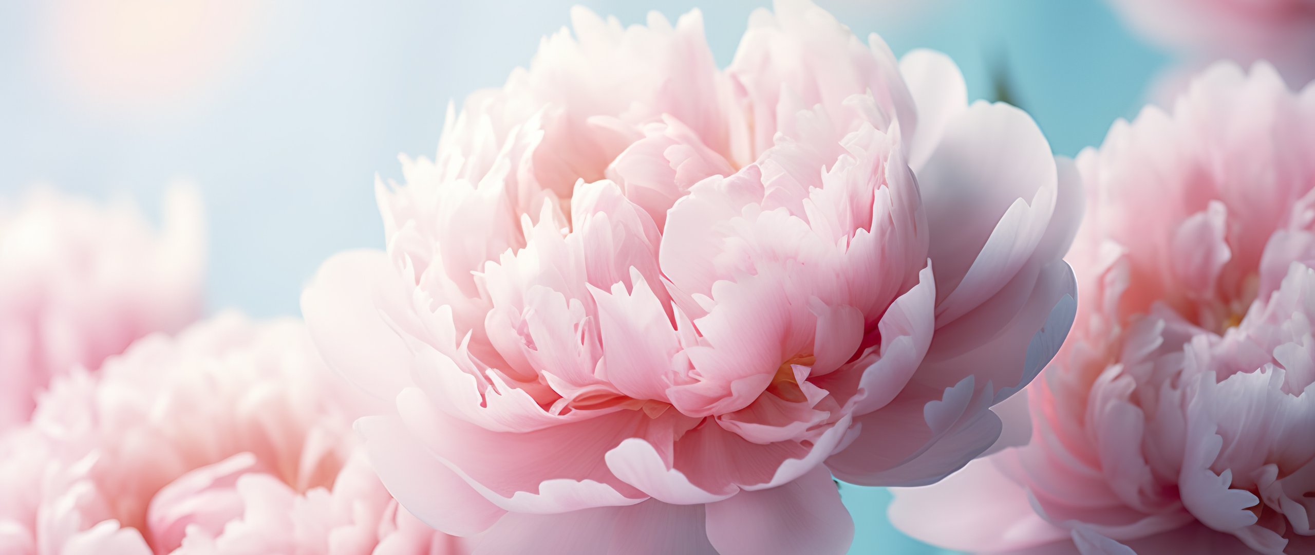 Pink peonies with large buds - UltraWide 21:9 wallpapers in 2560x1080 resolution