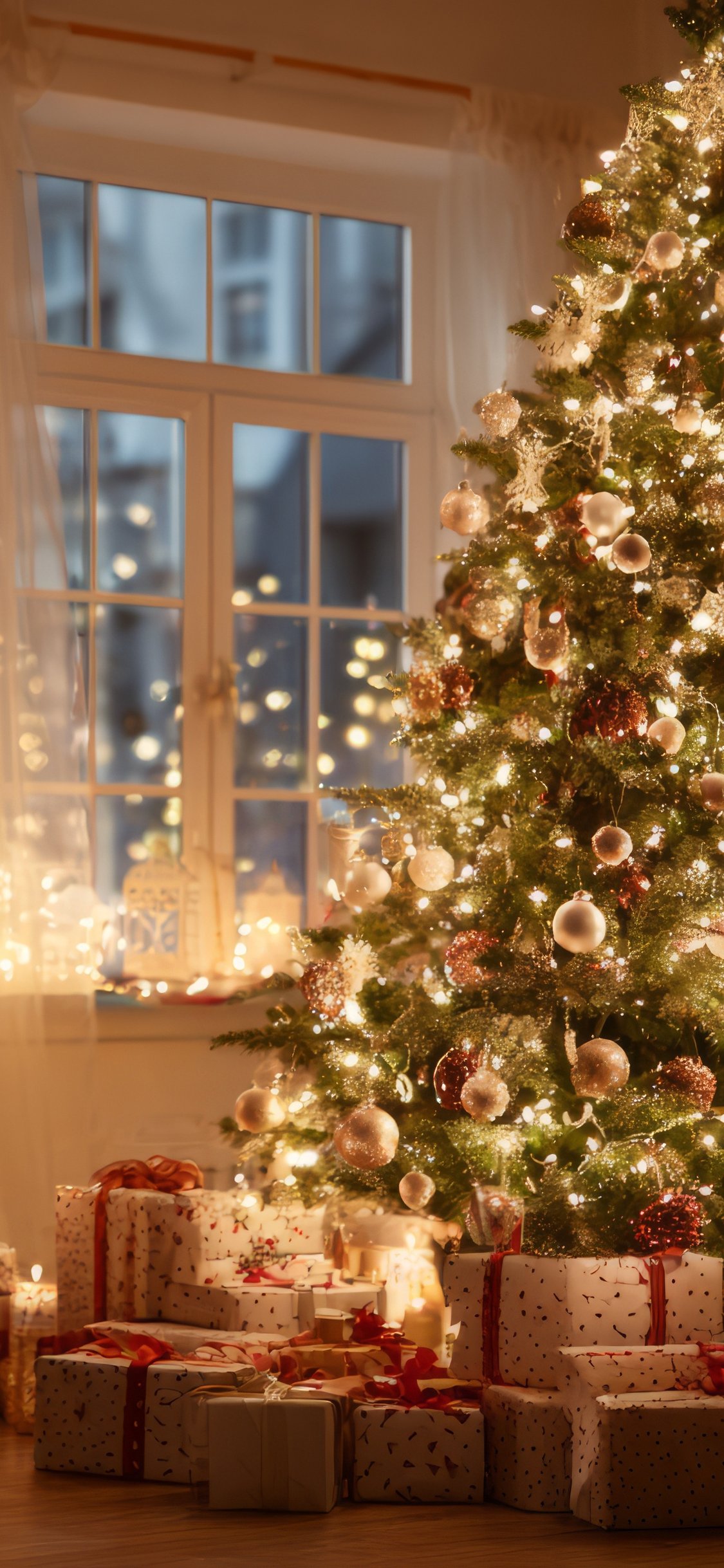 Christmas tree and fireplace  - Wallpapers for iPhone X/XS/11 Pro in 1125x2436 resolution