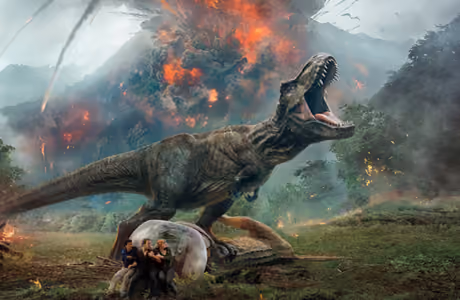 Movies wallpapers: Jurassic World: Fallen Kingdom, T-Rex, volcano, lava