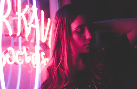 People wallpapers: woman, neon, night, light