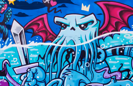 City wallpapers: octopus, graffiti, street art, wall