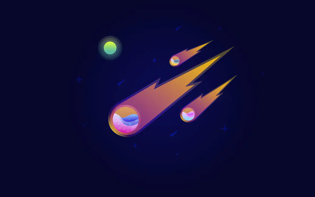 Bright comets in dark space — desktop and phone wallpaper, free download