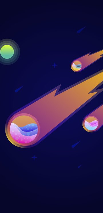 Bright comets in dark space - Wallpapers for Samsung in 360x740 resolution