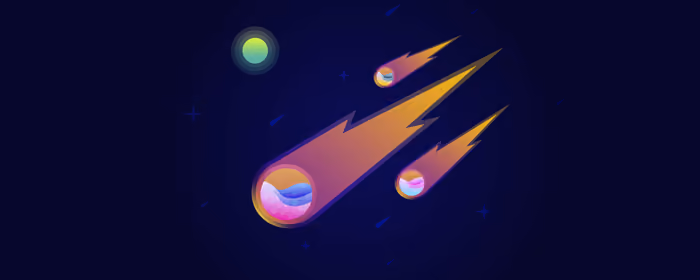 Dual Monitor Wallpapers (7680x2160): comet, asteroid, stars, light