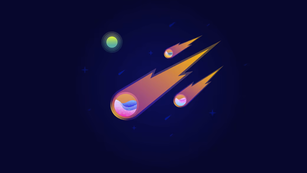 Bright comets in dark space - Wallpapers for iPad 10.2″ in 2160x2160 resolution
