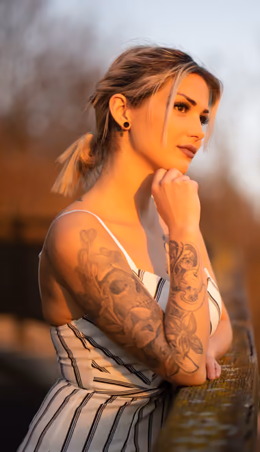 People wallpapers: woman, blonde, tattoos, autumn