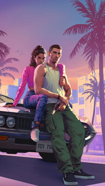 Главные герои GTA 6 - Обои для Nokia, Samsung в разрешении 360x640