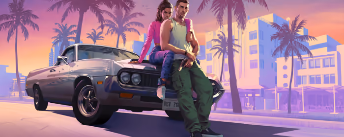Обои игры: GTA 6, маслкар, персонаж, пистолет
