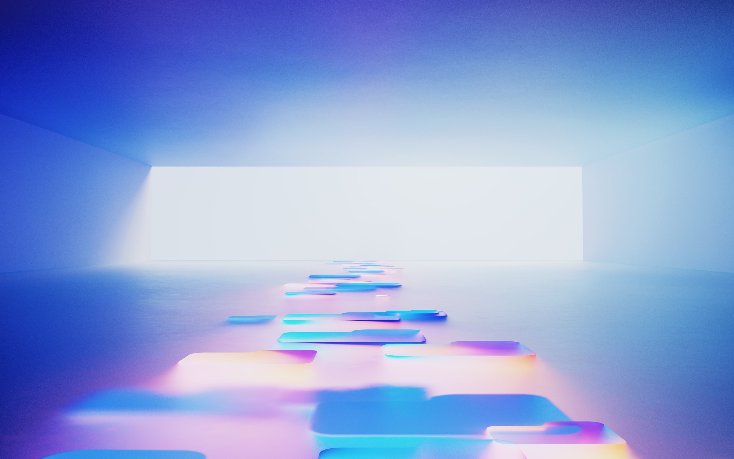 Glowing path in a futuristic space - Wallpapers for MacBook Neo in 2408x1506 resolution