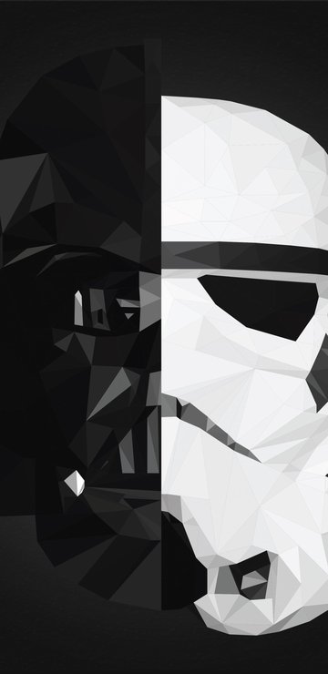 Darth Vader and the Low poly Stormtrooper - Wallpapers for Samsung in 360x740 resolution