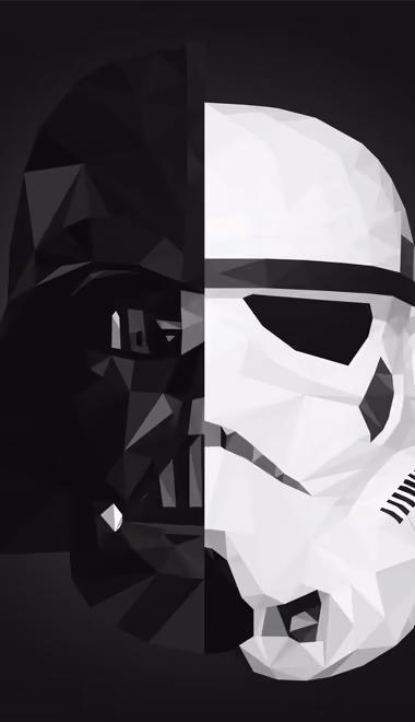 Illustrations wallpapers: Star Wars, Darth Vader, low poly, mask