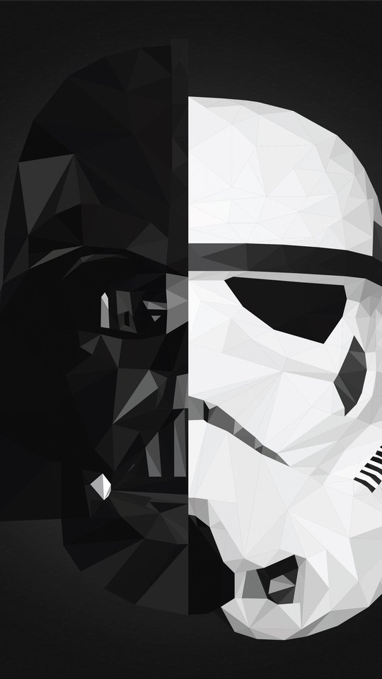 Darth Vader and the Low poly Stormtrooper - Wallpapers for Samsung, HTC, Sony in 540x960 resolution