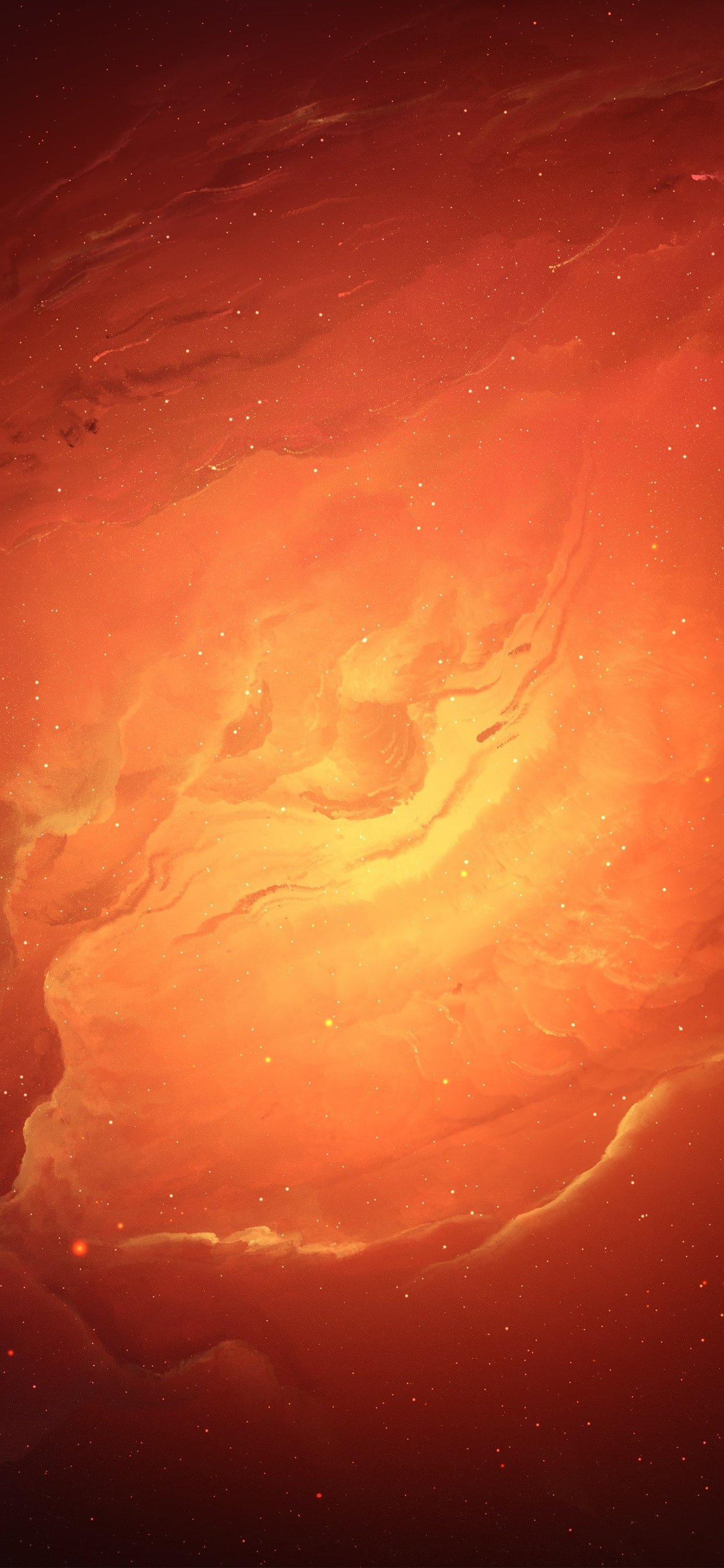 Bright red cosmic nebula - Wallpapers for iPhone 11 Pro Max in 1242x2688 resolution