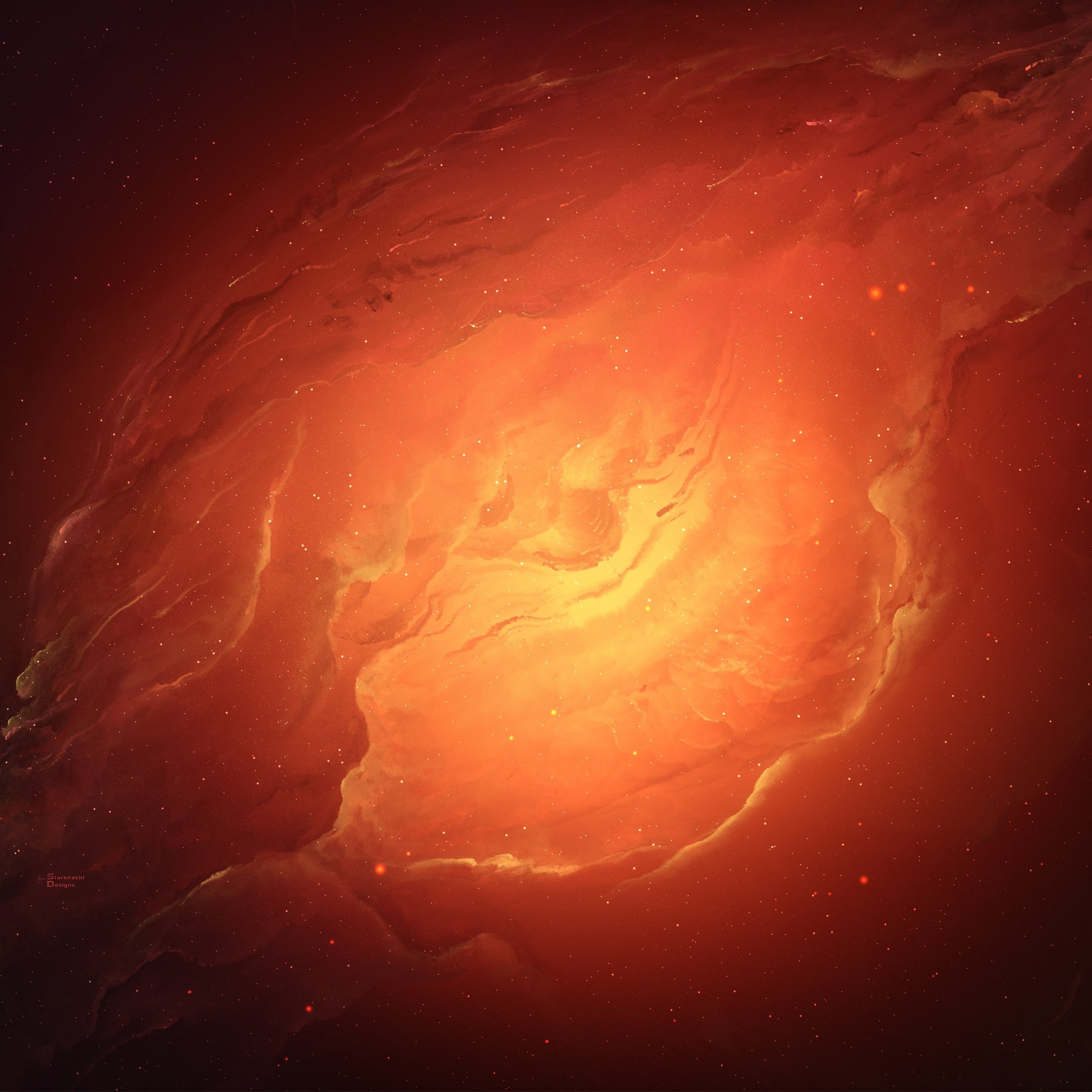 Bright red cosmic nebula - Wallpapers for iPad Air 10.9″ in 2360x2360 resolution