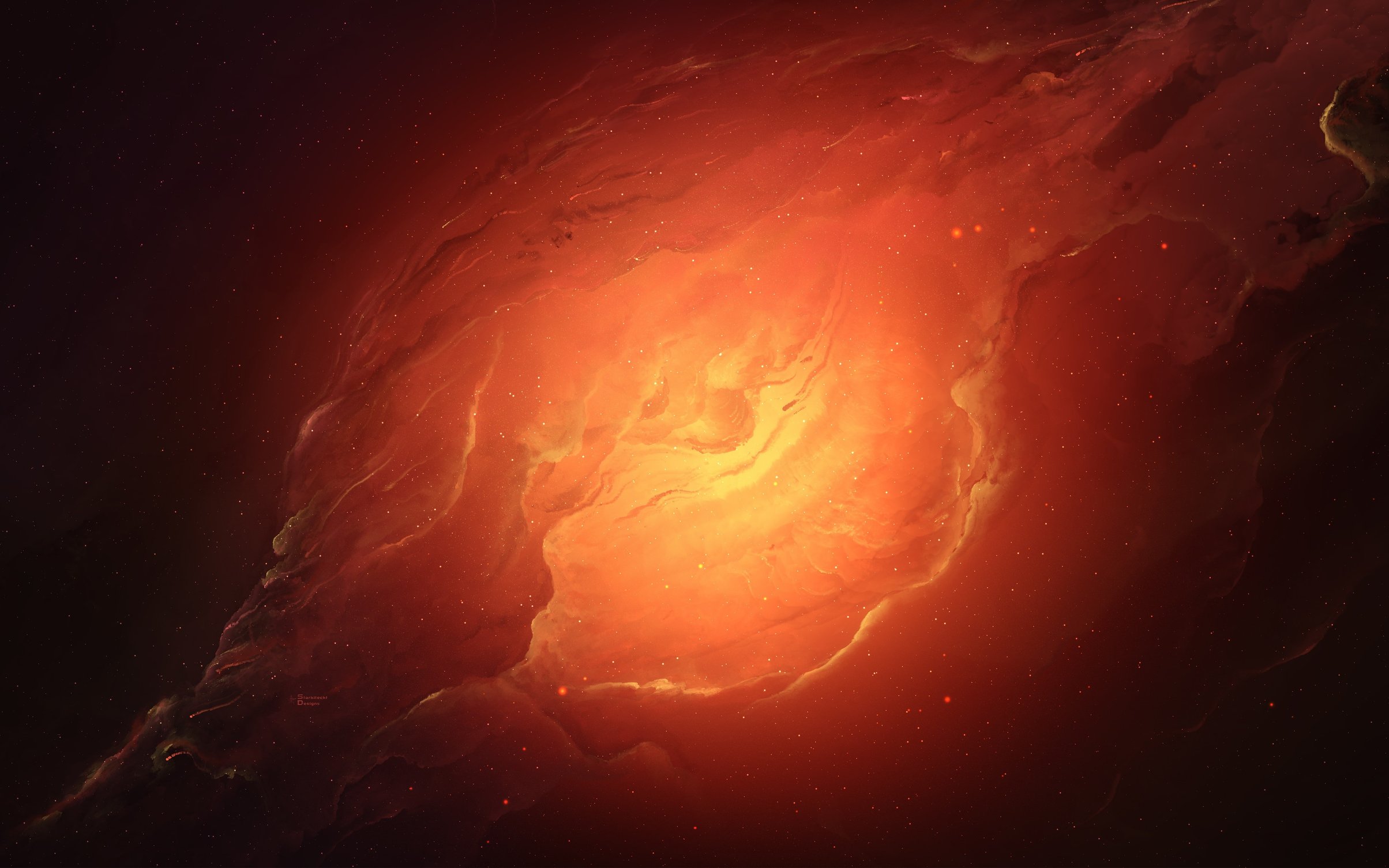 Bright red cosmic nebula - Wallpapers for MacBook Neo in 2408x1506 resolution