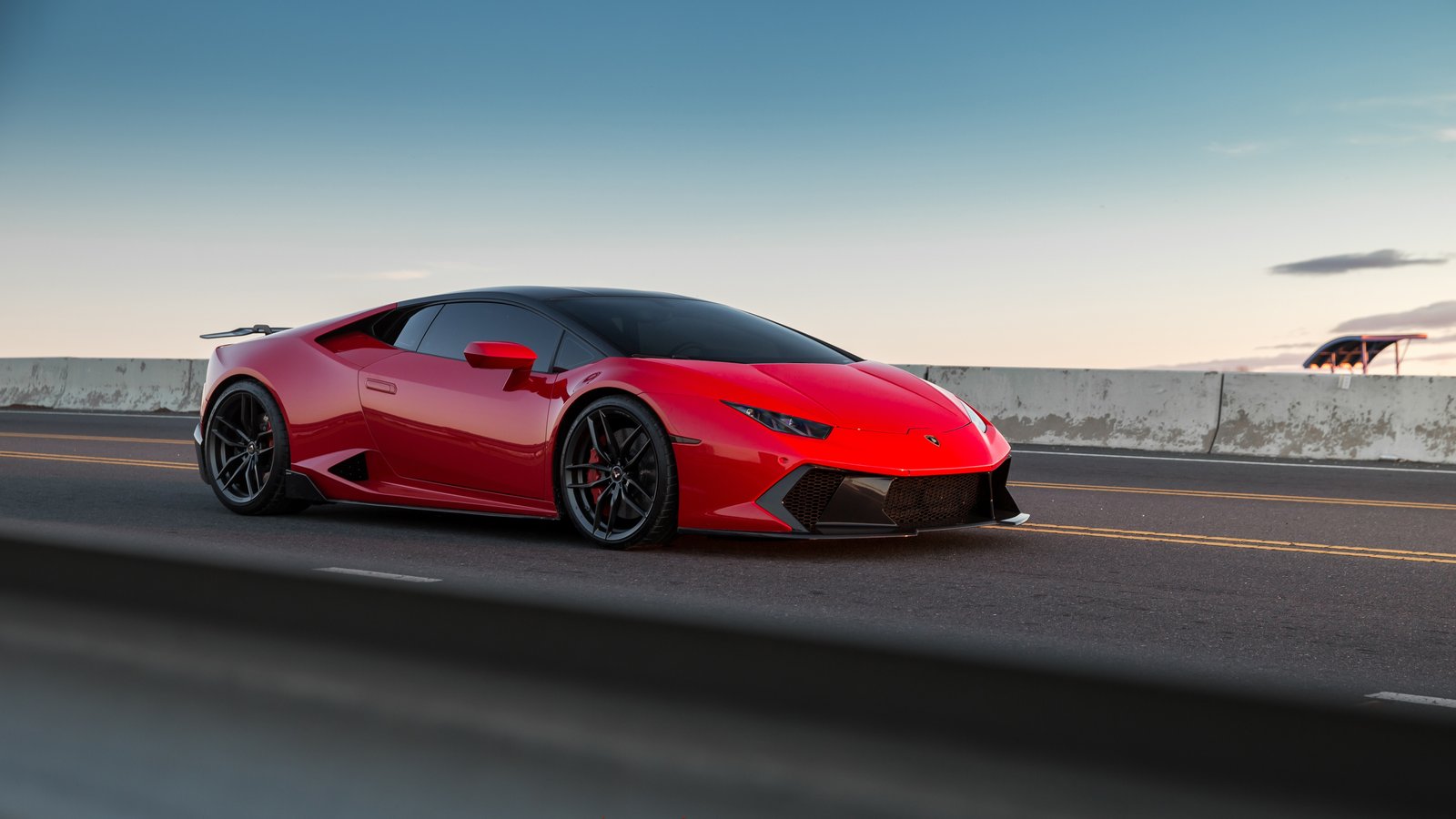Red Lamborghini Huracán Vorsteiner - wXGA++ wallpapers in 1600x900 resolution