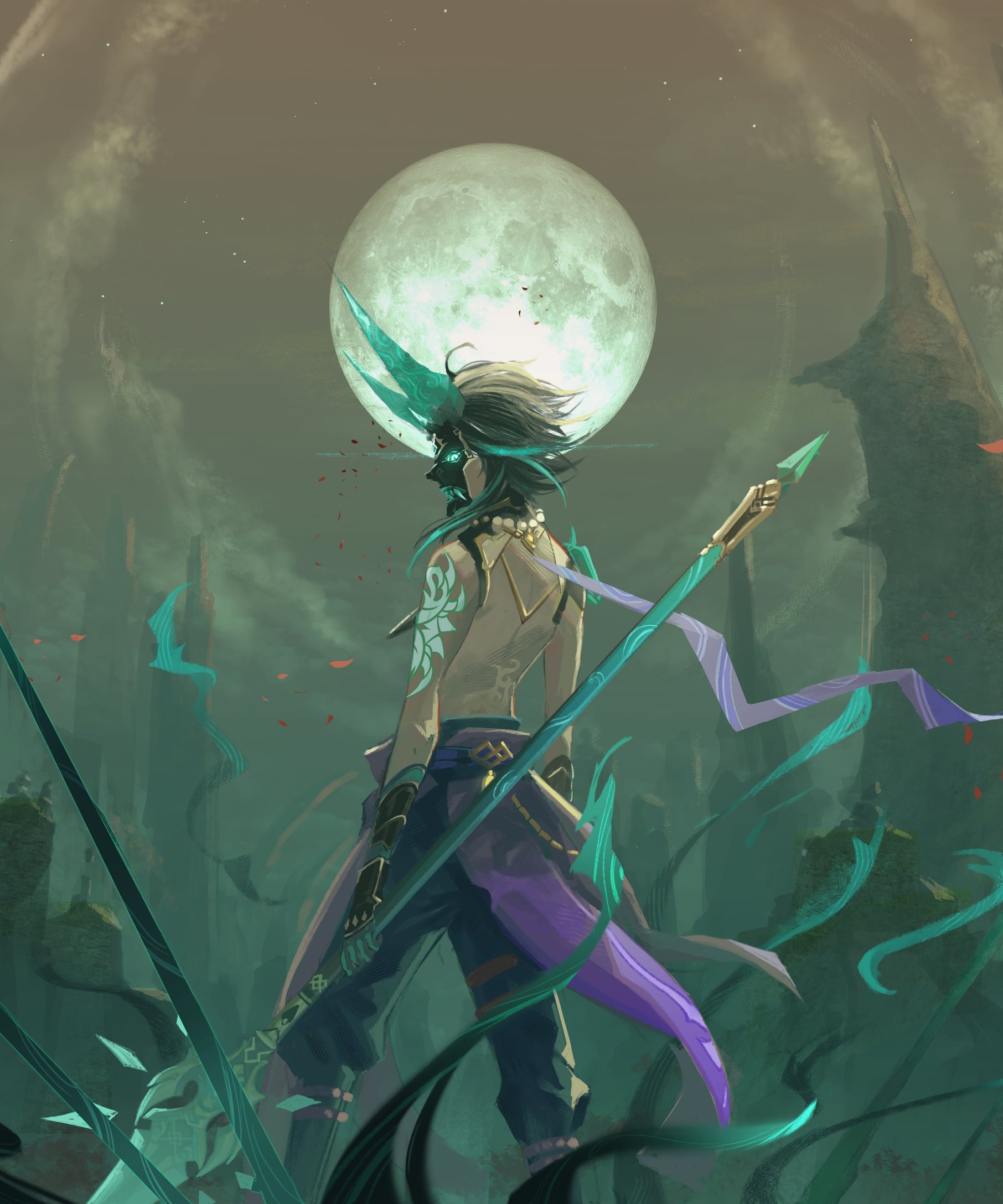 Xiao from Genshin Impact - Wallpapers for Samsung Galaxy Z Fold4/Z Fold5/Z Fold6 in 1812x2176 resolution
