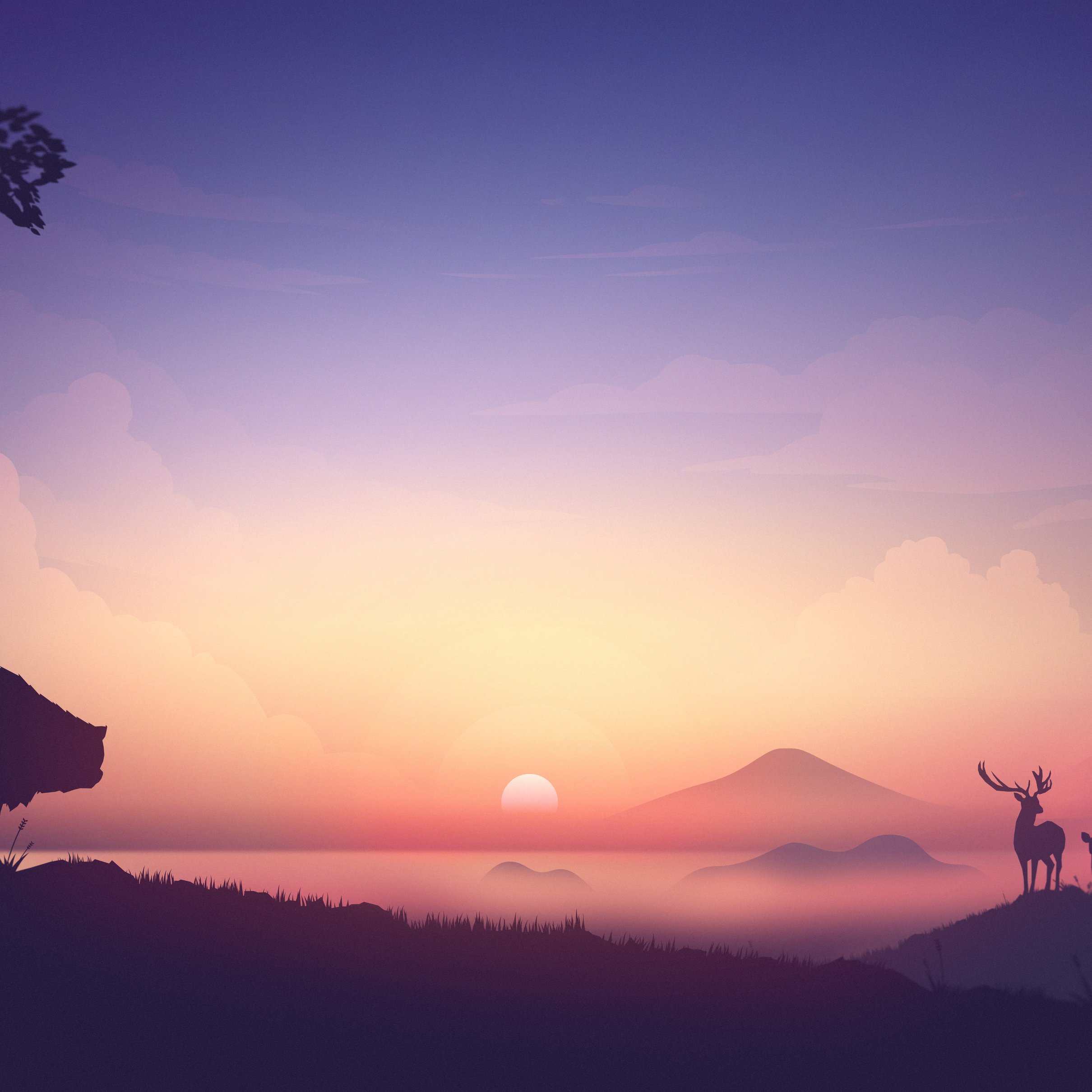 Wildlife at sunset - Wallpapers for iPad Pro 11″ 2024 in 2420x2420 resolution