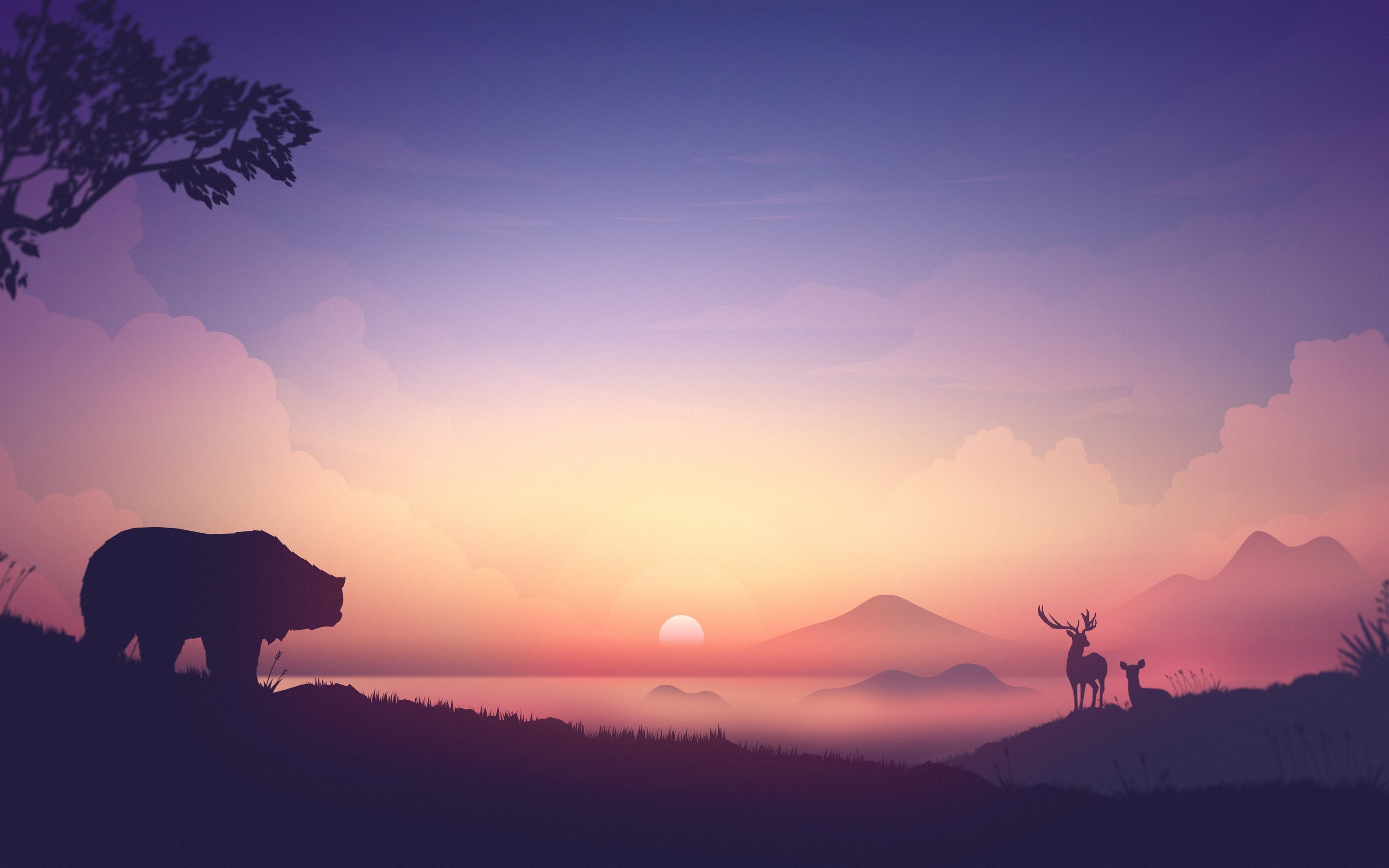 Wildlife at sunset - Wallpapers for Apple MacBook 15″ in 2880x1800 resolution