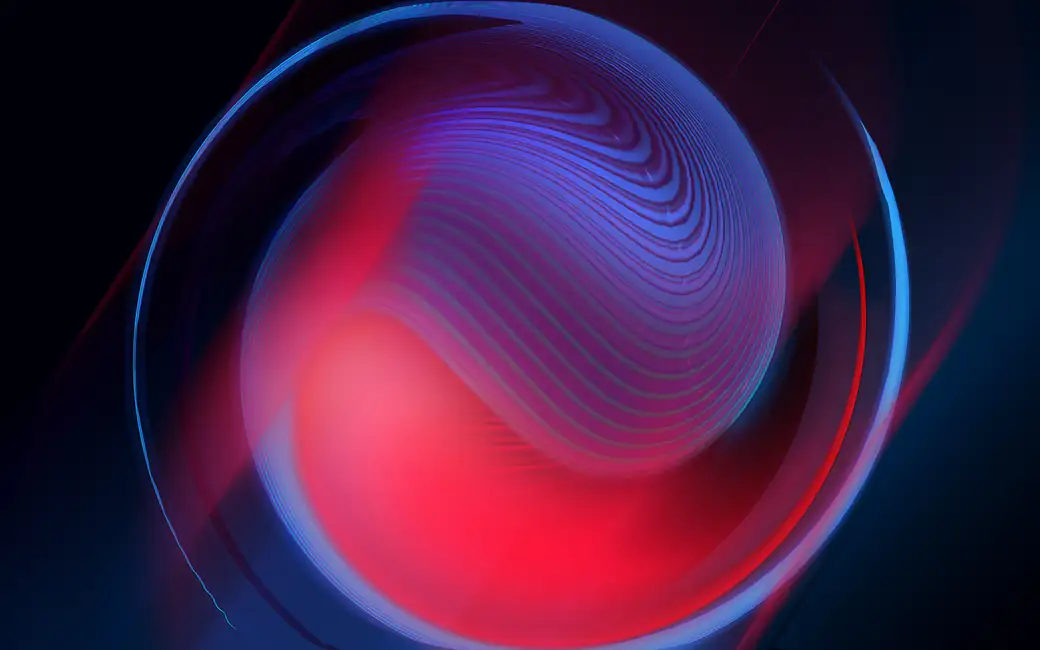 Dynamic red and blue light swirl — desktop and phone wallpaper, free download