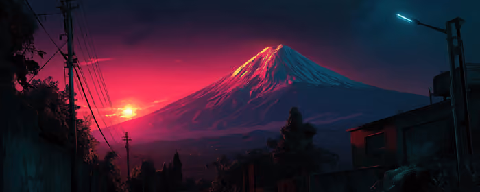 Nature wallpapers: Fuji, sunset, mountains, Japan