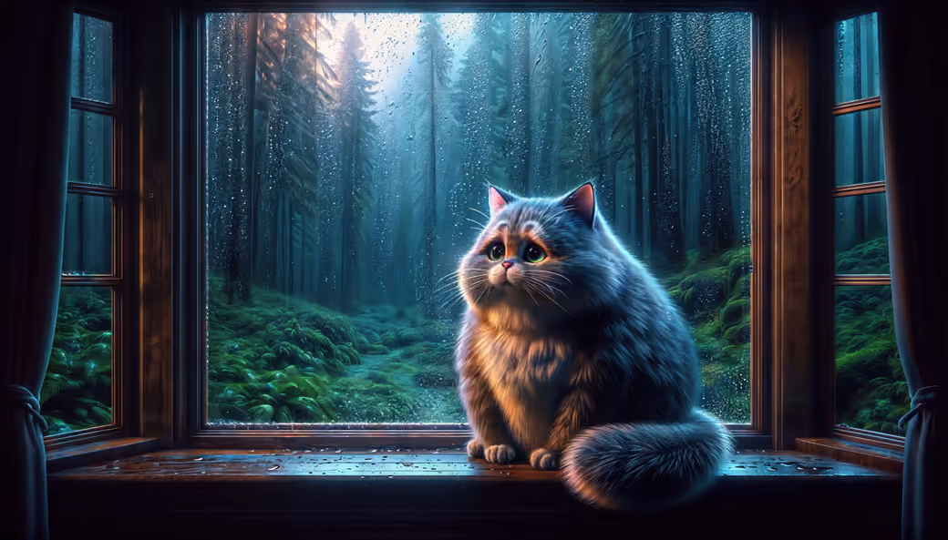 Sad cat is sitting on the window - Wallpapers for Samsung, HTC, Sony in 540x960 resolution