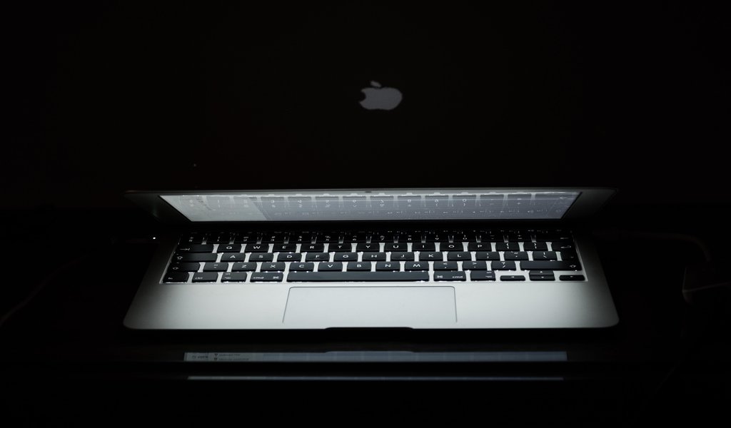 MacBook with a bright backlight - WSVGA wallpapers in 1024x600 resolution
