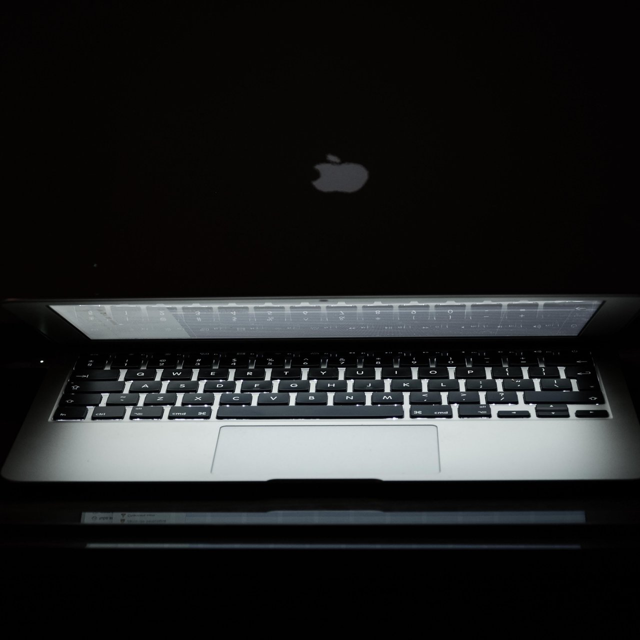 MacBook with a bright backlight - Wallpapers for Lenovo, Huawei in 1280x1280 resolution