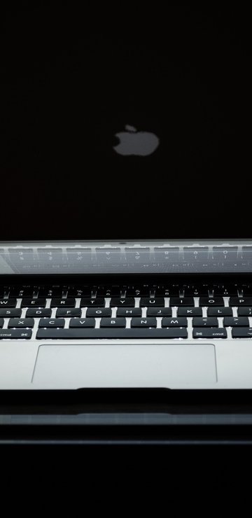MacBook with a bright backlight - Wallpapers for Samsung in 360x740 resolution