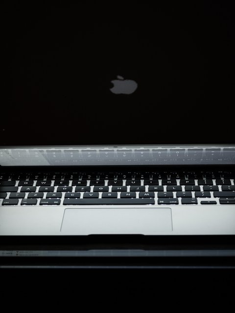 MacBook with a bright backlight - Wallpapers for HTC/BlackBerry in 480x640 resolution
