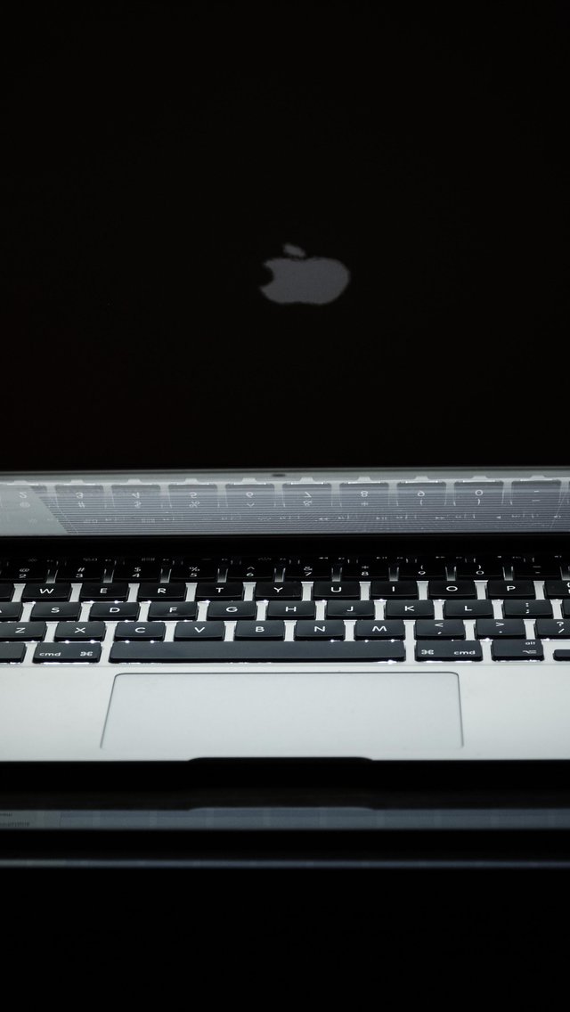 MacBook with a bright backlight - Wallpapers for iPhone 5/5S/5C/SE in 640x1136 resolution