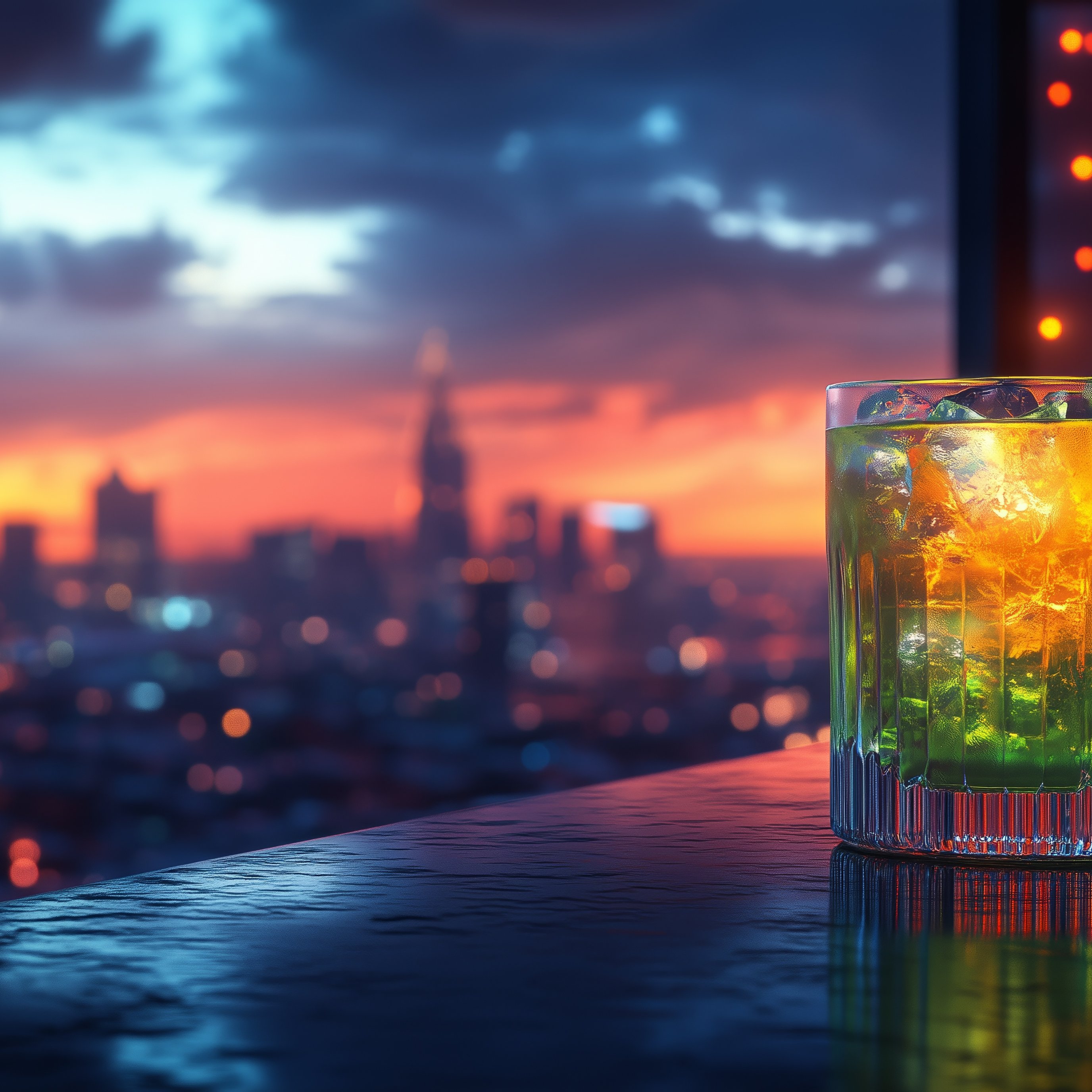 Cocktail with lime on rooftop bar - Wallpapers for iPad Pro 13″ in 2752x2752 resolution