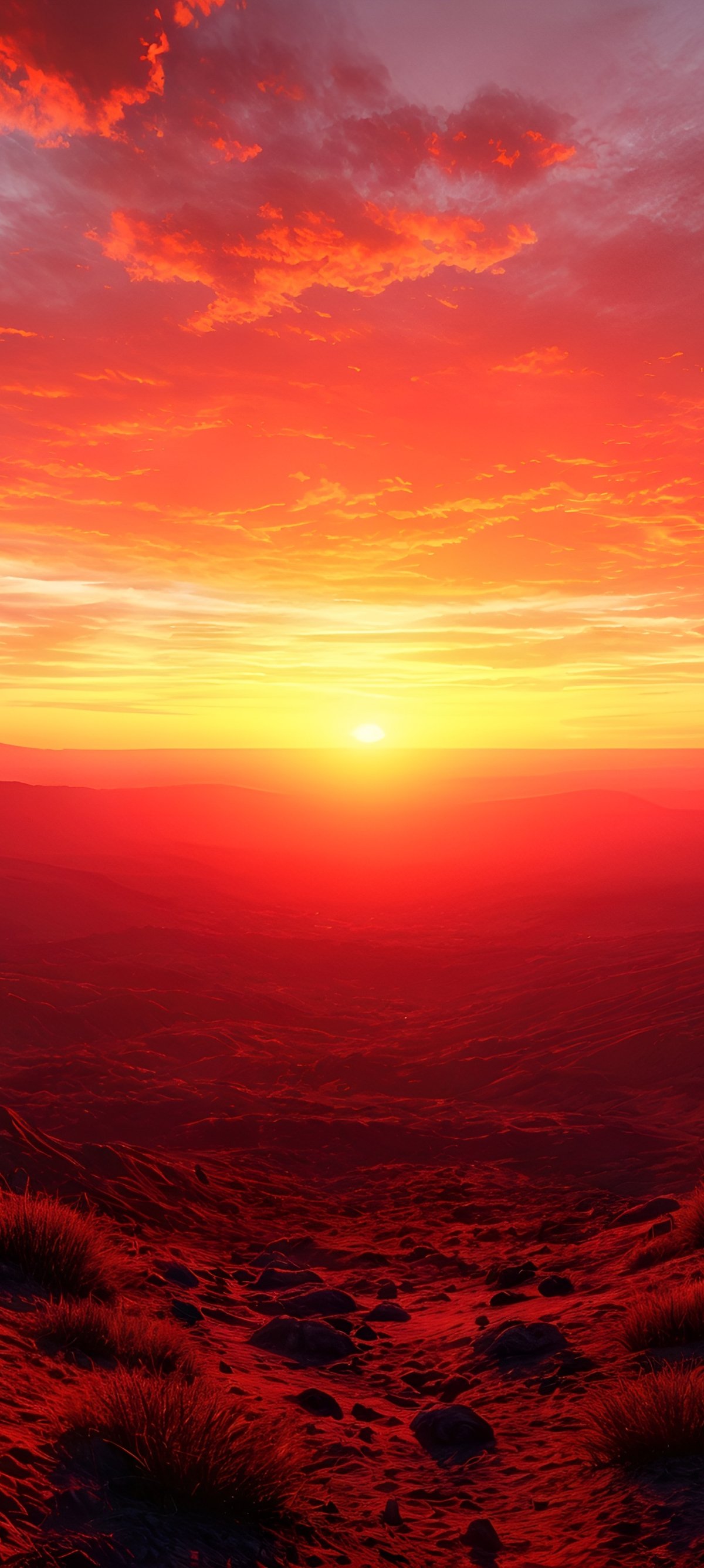 Red sunset over the desert - Wallpapers for Xiaomi 15 in 1200x2670 resolution
