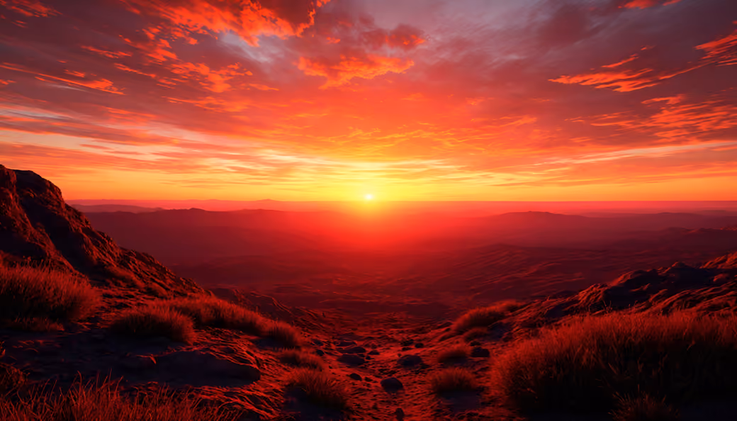 Red sunset over the desert — Free Download Wallpapers in Full HD, 4K, 5K