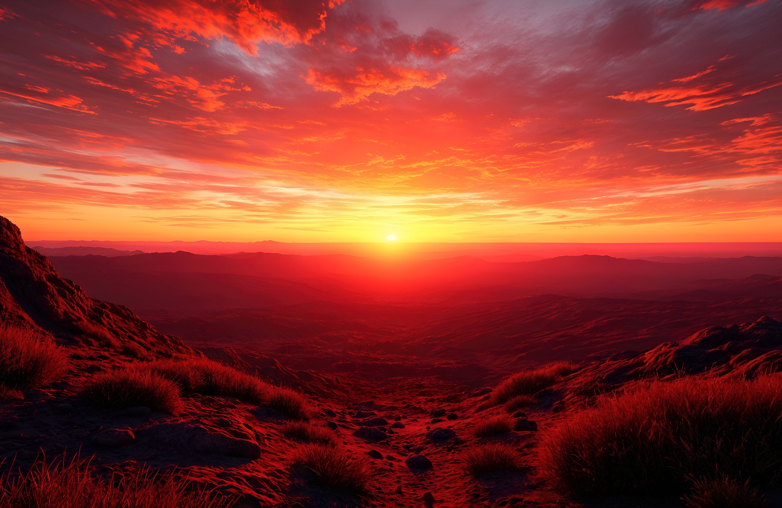 Red sunset over the desert - Wallpapers for Apple MacBook 14.2″ in 3024x1964 resolution